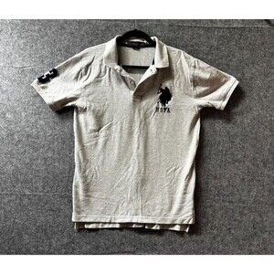 U.S. Polo Assn Big Pony Polo Shirt Men’s M Gray Navy Logo Number 3